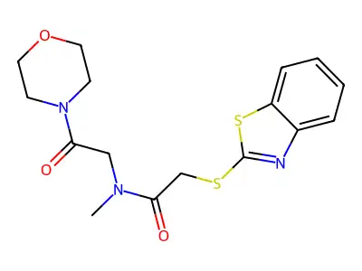 2-(2-Benzothiazolylthio)-N-methyl-N-[2-(4-morpholinyl)-2-oxoethyl]acetamide structure
