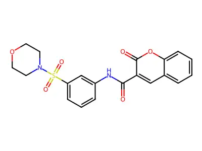 N-(3-morpholin-4-ylsulfonylphenyl)-2-oxochromene-3-carboxamide structure