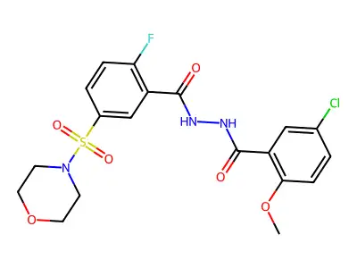 N'-(5-chloro-2-methoxybenzoyl)-2-fluoro-5-(morpholine-4-sulfonyl)benzohydrazide structure