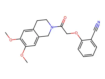 2-[2-(6,7-dimethoxy-3,4-dihydro-1H-isoquinolin-2-yl)-2-oxoethoxy]benzonitrile structure