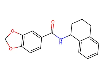 N-(1,2,3,4-tetrahydronaphthalen-1-yl)-1,3-benzodioxole-5-carboxamide structure