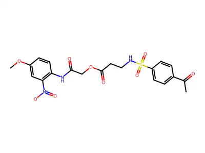 [2-(4-methoxy-2-nitroanilino)-2-oxoethyl] 3-[(4-acetylphenyl)sulfonylamino]propanoate structure