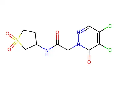 2-(4,5-dichloro-6-oxopyridazin-1-yl)-N-(1,1-dioxothiolan-3-yl)acetamide structure