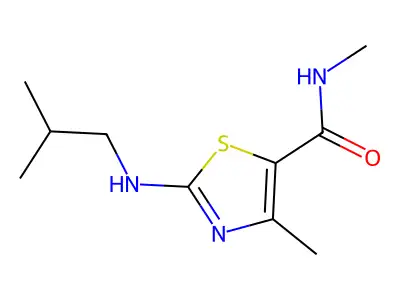 2-(Isobutylamino)-N,4-dimethyl-1,3-thiazole-5-carboxamide structure