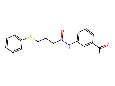 N-(3-acetylphenyl)-4-phenylsulfanylbutanamide structure