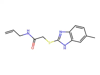 N-allyl-2-[(5-methyl-1H-1,3-benzimidazol-2-yl)sulfanyl]acetamide structure