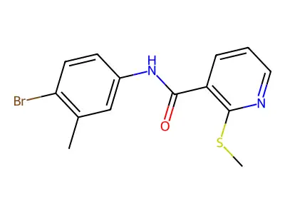 N-(4-Bromo-3-methylphenyl)-2-(methylthio)nicotinamide structure