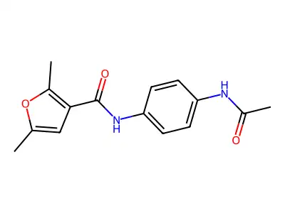 N-(4-acetamidophenyl)-2,5-dimethylfuran-3-carboxamide structure