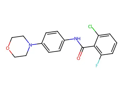 2-chloro-6-fluoro-N-(4-morpholin-4-ylphenyl)benzamide structure