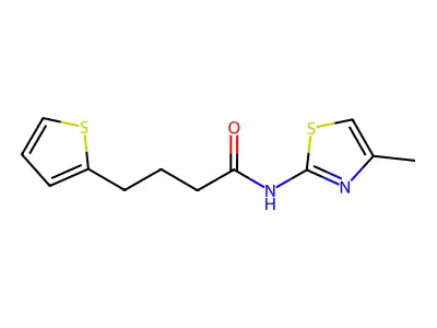 N-(4-methyl-1,3-thiazol-2-yl)-4-thiophen-2-ylbutanamide structure