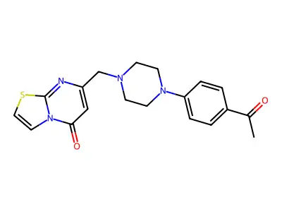 7-((4-(4-Acetylphenyl)piperazin-1-yl)methyl)-5H-thiazolo[3,2-a]pyrimidin-5-one structure