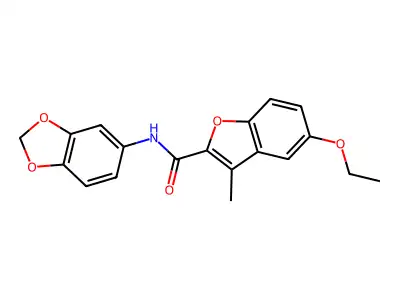 N-(1,3-benzodioxol-5-yl)-5-ethoxy-3-methyl-1-benzofuran-2-carboxamide structure