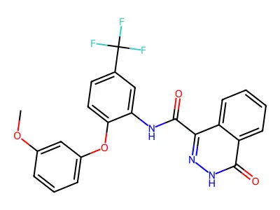 N-[2-(3-methoxyphenoxy)-5-(trifluoromethyl)phenyl]-4-oxo-3H-phthalazine-1-carboxamide structure