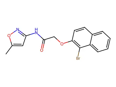 2-(1-bromonaphthalen-2-yl)oxy-N-(5-methyl-1,2-oxazol-3-yl)acetamide structure