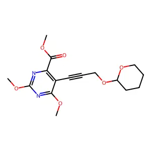 Methyl 2,6-dimethoxy-5-[3-(oxan-2-yloxy)prop-1-ynyl]pyrimidine-4-carboxylate structure