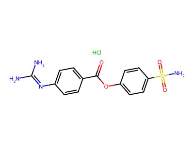 4-(Aminosulfonyl)phenyl 4-((aminoiminomethyl)amino)benzoate monoydrochloride structure