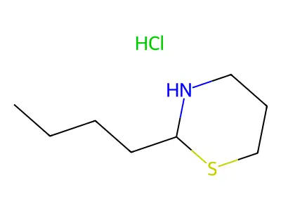2H-1,3-Thiazine, tetrahydro-2-butyl-, hydrochloride structure