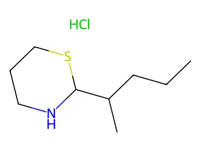 2-(Pentan-2-yl)-1,3-thiazinane--hydrogen chloride (1/1) structure