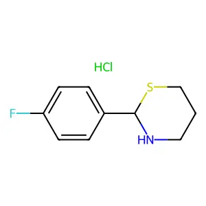 2-(4-Fluorophenyl)-1,3-thiazinane--hydrogen chloride (1/1) structure