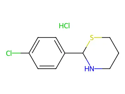 2H-1,3-Thiazine, tetrahydro-2-(p-chlorophenyl)-, hydrochloride structure