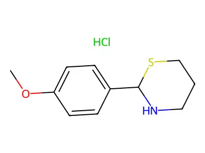 2-(4-Methoxyphenyl)-1,3-thiazinane--hydrogen chloride (1/1) structure
