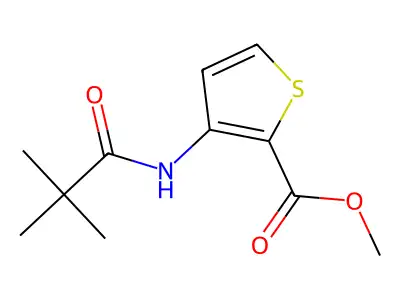 Methyl 3-(2,2-dimethylpropanoylamino)thiophene-2-carboxylate structure