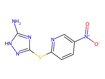 2-[(5-amino-4H-1,2,4-triazol-3-yl)sulfanyl]-5-nitropyridine structure