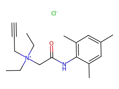 N,N-Diethyl-N-(2-oxo-2-((2,4,6-trimethylphenyl)amino)ethyl)-2-propyn-1-aminium chloride structure