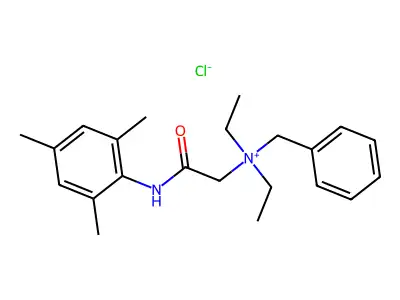 N,N-Diethyl-N-(2-oxo-2-((2,4,6-trimethylphenyl)amino)ethyl)benzenemethanaminium chloride structure