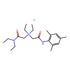 Ammonium, ((diethylcarbamoyl)methyl)diethyl((mesitylcarbamoyl)methyl)-, chloride structure