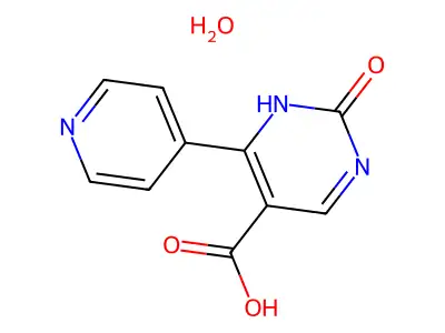 2-Hydroxy-4-(4-pyridinyl)-5-pyrimidinecarboxylic acid hydrate structure