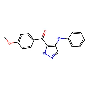 (4-anilino-1H-pyrazol-5-yl)-(4-methoxyphenyl)methanone structure
