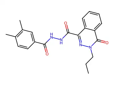 N'-(3,4-dimethylbenzoyl)-4-oxo-3-propylphthalazine-1-carbohydrazide structure