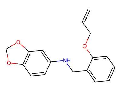 N-{[2-(prop-2-en-1-yloxy)phenyl]methyl}-2H-1,3-benzodioxol-5-amine structure