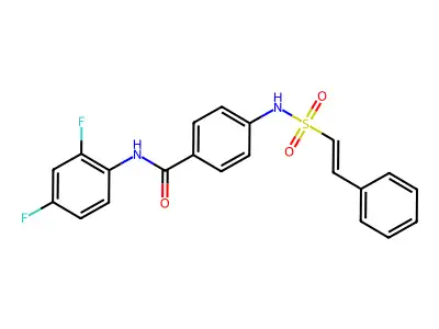 N-(2,4-difluorophenyl)-4-(2-phenylethenesulfonamido)benzamide structure