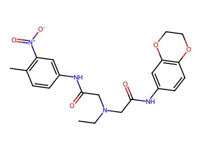 2-[[2-(2,3-dihydro-1,4-benzodioxin-6-ylamino)-2-oxoethyl]-ethylamino]-N-(4-methyl-3-nitrophenyl)acetamide structure