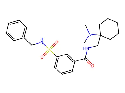 3-(N-Benzylsulfamoyl)-N-((1-(dimethylamino)cyclohexyl)methyl)benzamide structure