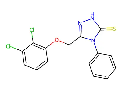 3-[(2,3-dichlorophenoxy)methyl]-4-phenyl-1H-1,2,4-triazole-5-thione structure