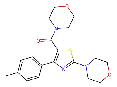 4-[4-(4-Methylphenyl)-5-(4-morpholinylcarbonyl)-1,3-thiazol-2-yl]morpholine structure