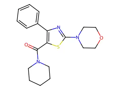 (2-Morpholino-4-phenylthiazol-5-yl)(piperidin-1-yl)methanone structure