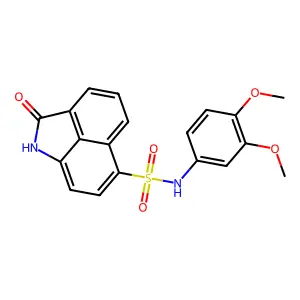 N-(3,4-dimethoxyphenyl)-2-oxo-1,2-dihydrobenzo[cd]indole-6-sulfonamide structure