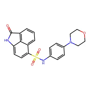 N-[4-(4-morpholinyl)phenyl]-2-oxo-1,2-dihydrobenzo[cd]indole-6-sulfonamide structure
