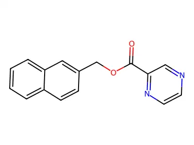 Naphthalen-2-ylmethyl pyrazine-2-carboxylate structure