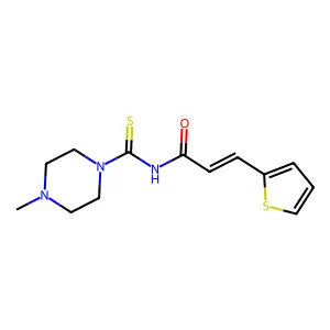 (E)-N-(4-methylpiperazine-1-carbothioyl)-3-thiophen-2-ylprop-2-enamide structure