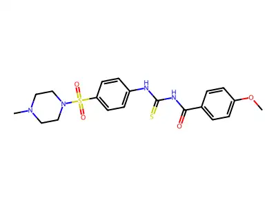 4-methoxy-N-((4-((4-methylpiperazin-1-yl)sulfonyl)phenyl)carbamothioyl)benzamide structure