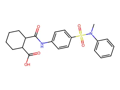 2-({4-[(Methylanilino)sulfonyl]anilino}carbonyl)cyclohexanecarboxylic acid structure