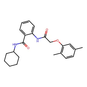 N-cyclohexyl-2-{[(2,5-dimethylphenoxy)acetyl]amino}benzamide structure