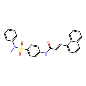 (E)-N-[4-[methyl(phenyl)sulfamoyl]phenyl]-3-naphthalen-1-ylprop-2-enamide structure