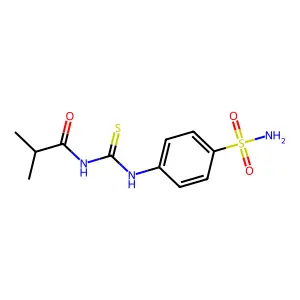 2-methyl-N-[(4-sulfamoylphenyl)carbamothioyl]propanamide structure