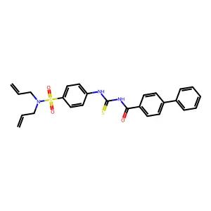 N-[[4-[bis(prop-2-enyl)sulfamoyl]phenyl]carbamothioyl]-4-phenylbenzamide structure
